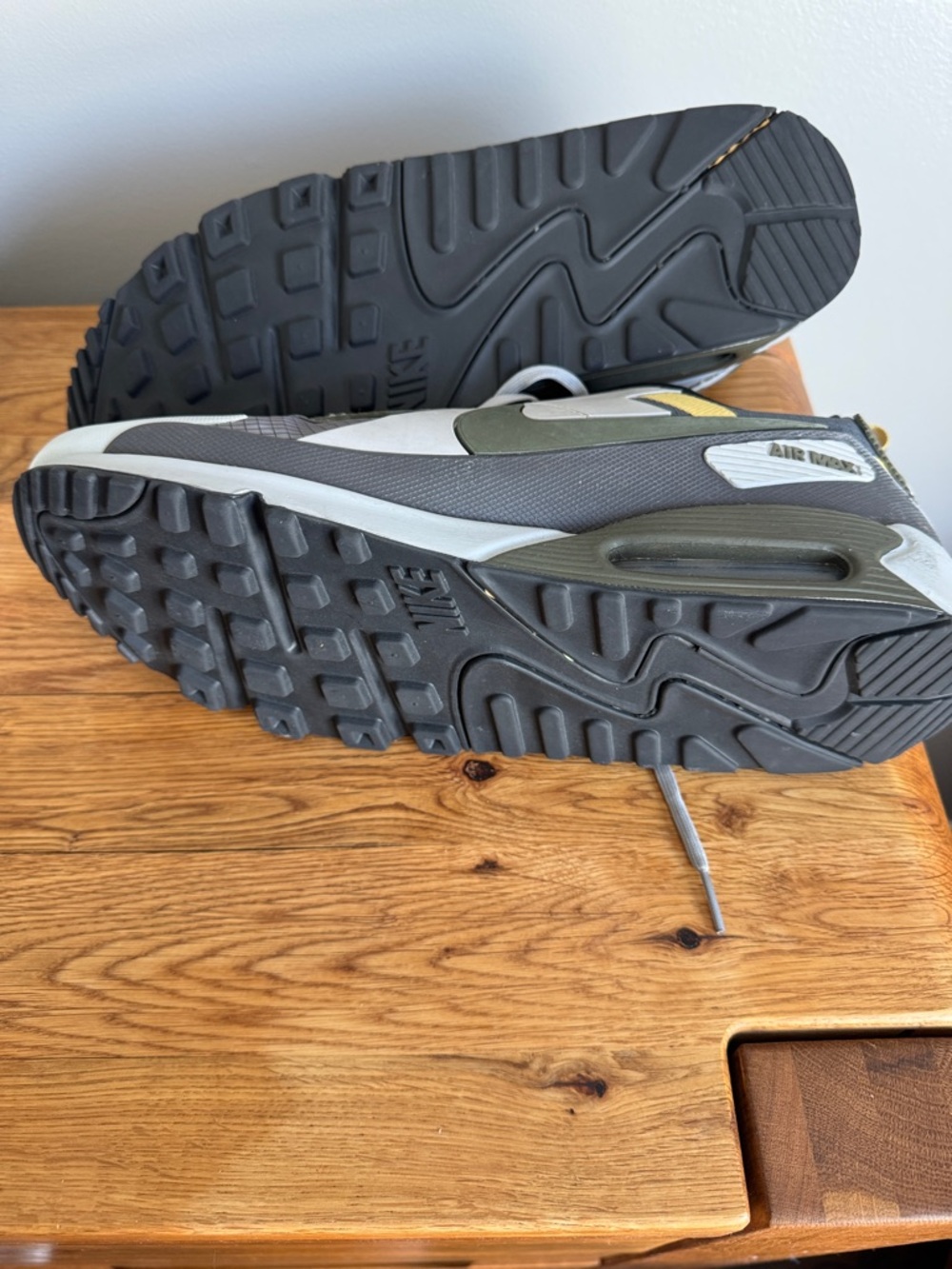 Nike Men's Sneakers - Gray, Olive & Yellow Accents - Picture 5 of 6